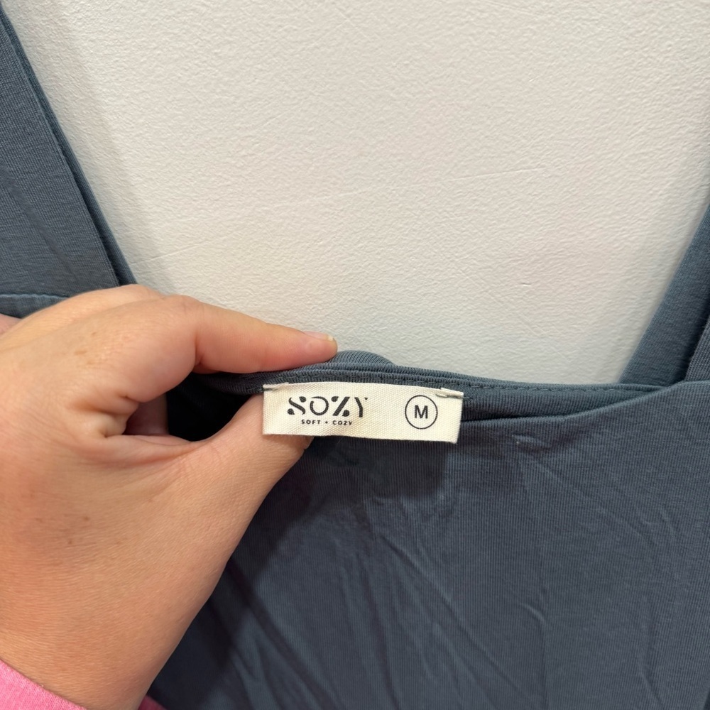 Sozy Soft Gabi Dress Think Tank Strap Stretch Flowy Midi Length Medium - Picture 6 of 8